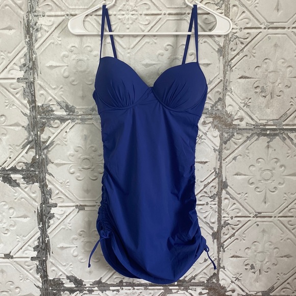 Assets By Spanx Other - Blue love your assets Spanx one piece ruched push-up swimsuit